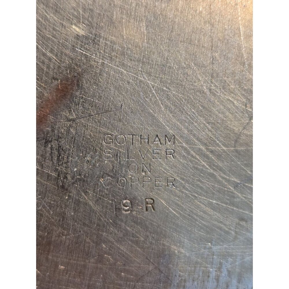 Vintage Gorham Silver on Copper 19R Plate - Mid-Century Silverplate Serving Tray - Picture 5 of 7